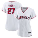 Women's Los Angeles Angels Mike Trout #27 White Home Replica Player Jersey