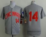 Mitchell And Ness 1969 Cincinnati Reds #14 Pete Rose Grey Throwback Stitched Jersey