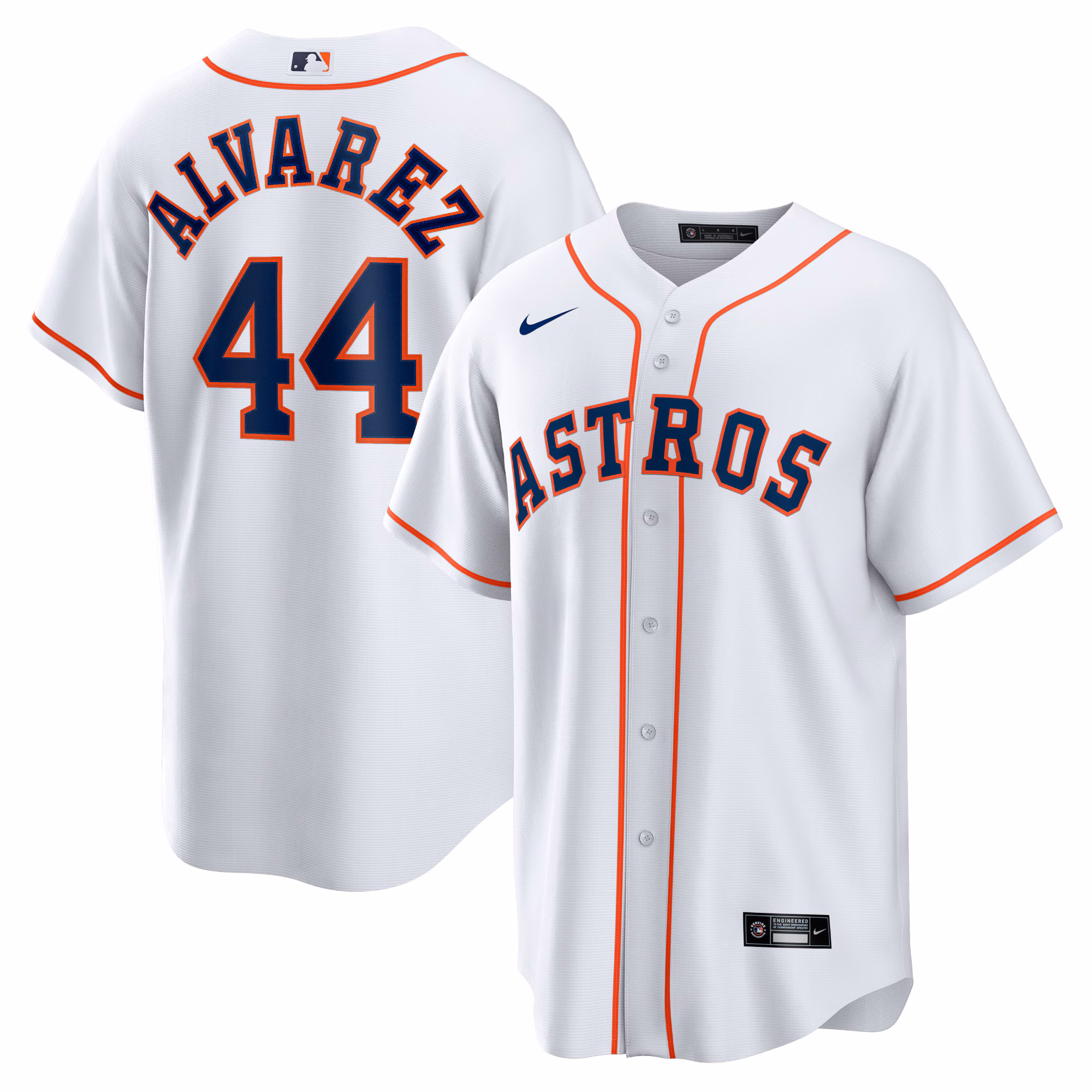 Houston Astros Yordan Álvarez #44 White Home Replica Player Jersey