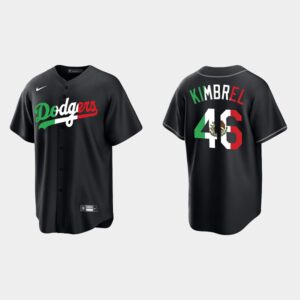 Men's Los Angeles Dodgers #46 Craig Kimbrel Mexican Heritage Night Replica Cool Base Jersey - Black