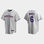 Men's New York Mets #6 Starling Marte Gray Road Jersey