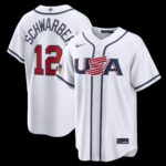USA Baseball Kyle Schwarber #12 White 2026 World Baseball Classic Home Stadium Jersey
