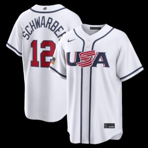 USA Baseball Kyle Schwarber #12 White 2026 World Baseball Classic Home Stadium Jersey
