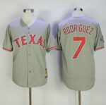 Mitchell And Ness Texas Rangers #7 Ivan Rodriguez Grey Throwback Stitched Jersey