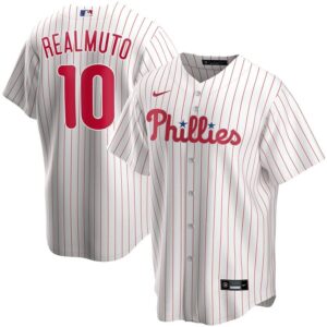 Men's  Philadelphia Phillies #10 JT Realmuto White Home 2020 Jersey