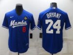 Men's  Los Angeles Dodgers #8 #24 Kobe Bryant Royal KB Patch Stitched Cool Base Jersey
