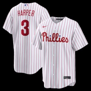 Philadelphia Phillies Bryce Harper #3 White Home Replica Jersey