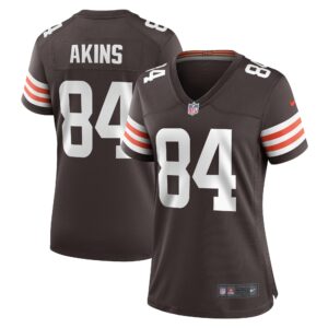 Akins Cleveland Browns Women's Game Player Jersey - Brown