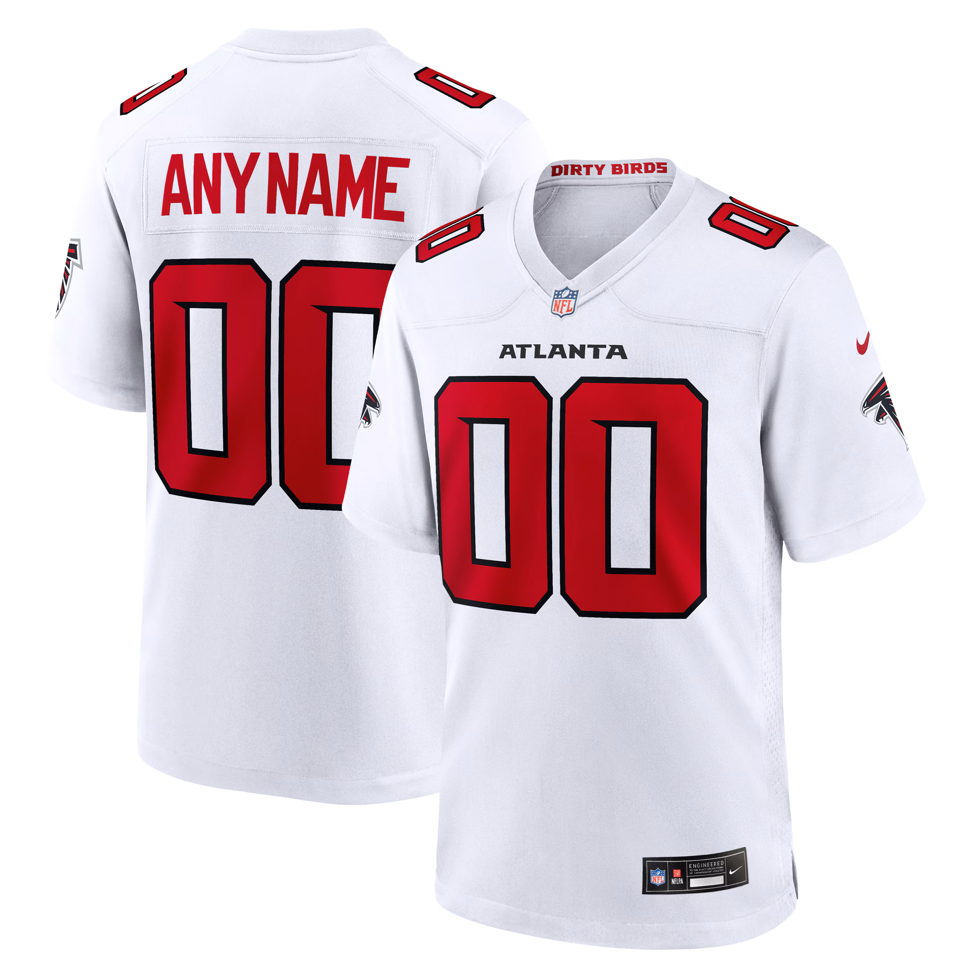 Youth Atlanta Falcons White Custom #00 Game Jersey