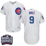 Chicago Cubs #9 Javier Baez White Flexbase Collection 2016 World Series Bound Stitched Jersey