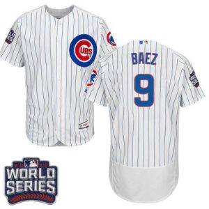 Chicago Cubs #9 Javier Baez White Flexbase Collection 2016 World Series Bound Stitched Jersey