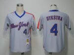 Mitchell And Ness New York Mets #4 Lenny Dykstra Grey Stitched Throwback Jersey