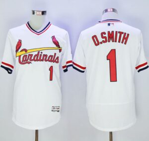 St. Louis Cardinals #1 Ozzie Smith White Flexbase Collection Cooperstown Stitched Jersey