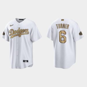 Men's Los Angeles Dodgers #6 Trea Turner 2022 All-Star Game Cool Base Jersey - White