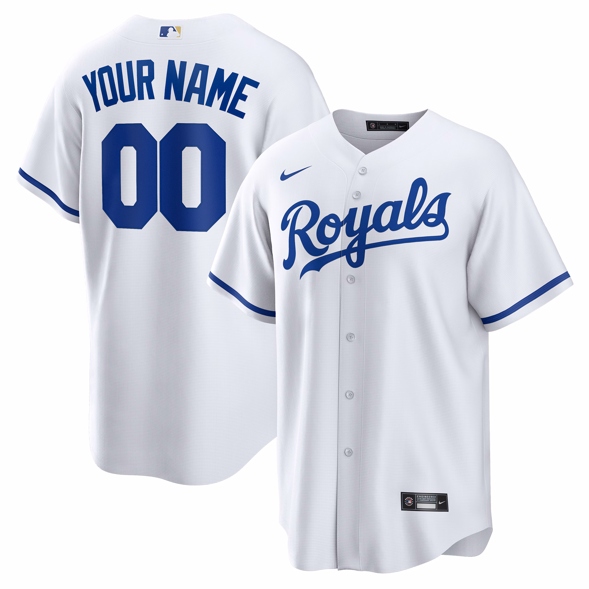 Kansas City Royals White Replica Custom #00 Jersey