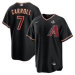 Men's Arizona Diamondbacks #7 Corbin Carroll  Black 2023 World Series Replica Player Jersey