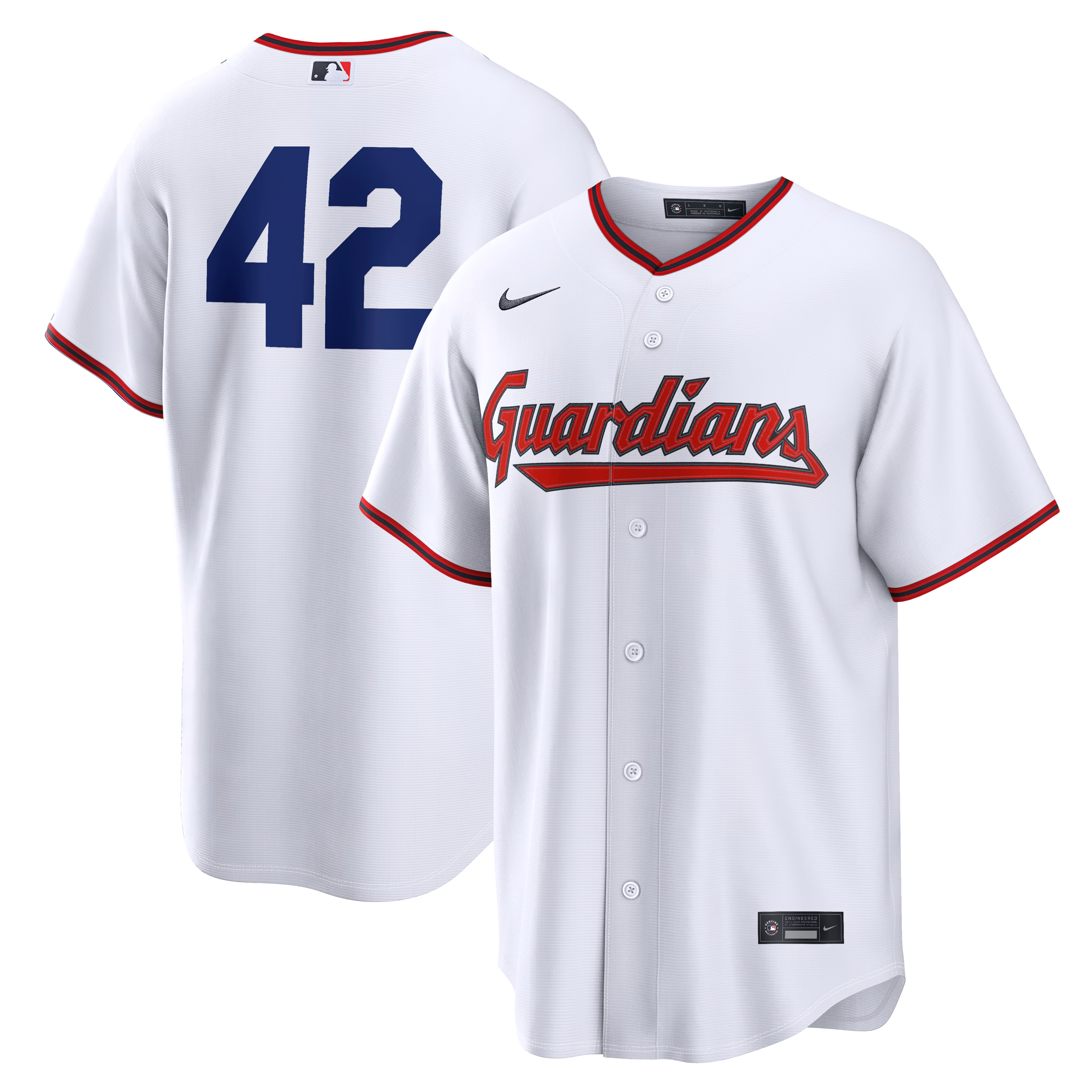 Men's Cleveland Guardians White Home 2026 Jackie Robinson Day Replica Jersey