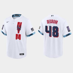 Men's New York Mets #48 Jacob deGrom White 2021 All-Star Game Jersey