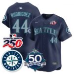 Julio Rodríguez #44 Seattle Mariners 250th Anniversary & AL West Vapor Premier Limited Jersey - Navy