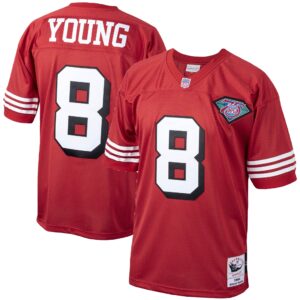 Steve Young San Francisco 49ers  1994 Authentic Throwback Retired Player Jersey - Scarlet