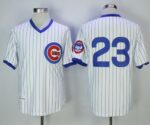 Mitchell And Ness 1987 Chicago Cubs #23 Ryne Sandberg White(Blue Strip) Throwback Stitched Jersey