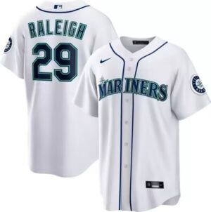 Men's Seattle Mariners #29 Cal Raleigh White  Home Replica Player Jersey