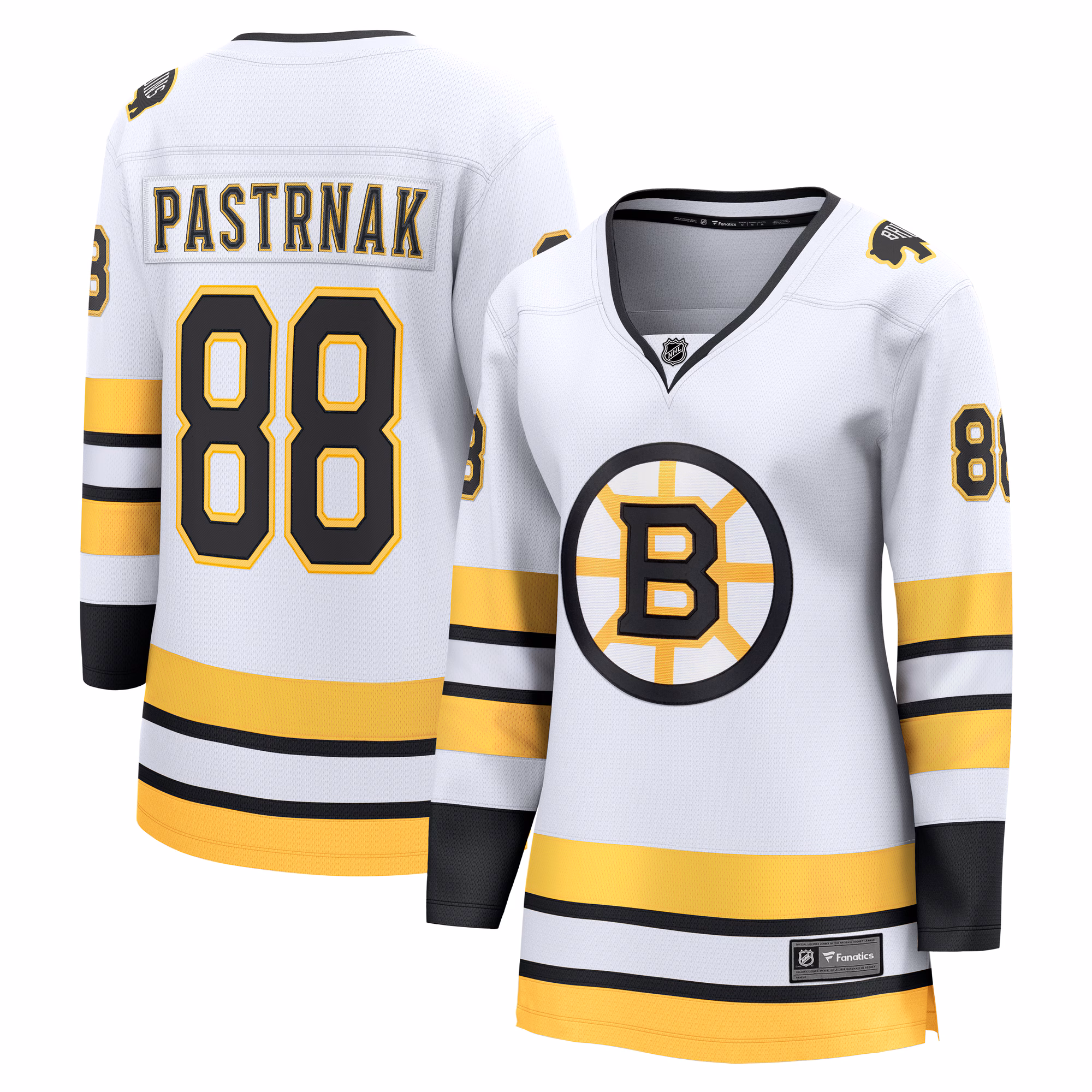 Women's Boston Bruins David Pastrnak #88 Fanatics White Away Breakaway Player Jersey