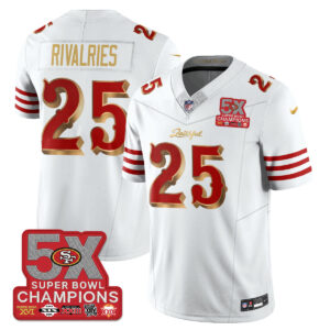 San Francisco 49ers Rivalries # 25 SF Rivalries 5-Time Champions Patch Vapor Limited Jersey - All Stitched