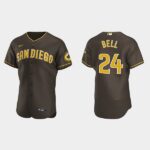 Men's San Diego Padres #24 Josh Bell Flex Base Road Jersey - Brown
