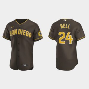 Men's San Diego Padres #24 Josh Bell Flex Base Road Jersey - Brown