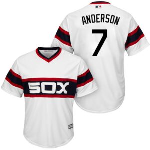 Chicago White sox #7 Tim Anderson White New Cool Base Alternate Home Stitched Jersey