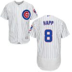 Chicago Cubs #8 Ian Happ Stitched Majestic Flex Base Men's White Jersey