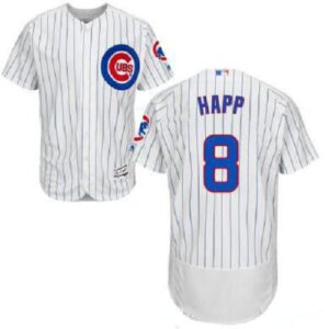 Chicago Cubs #8 Ian Happ Stitched Majestic Flex Base Men's White Jersey
