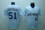 Milwaukee Brewers #51 Trevor Hoffman Stitched White Blue Strip Jersey