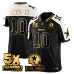 Joe Milton III #10 Dallas Cowboys Time Champions Patch Vapor Limited Gold Jersey - All Stitched