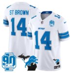 St. Brown #14 Detroit Lion 2025 Michigan & 90th Year Patch Vapor Jersey - All Stitched
