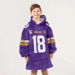 Kid 18 Minnesota Football Unisex Blanket Hoodie