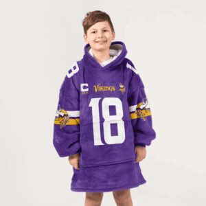 Kid 18 Minnesota Football Unisex Blanket Hoodie