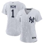 Women's New York Yankees  White #1 Mom Home Replica Jersey