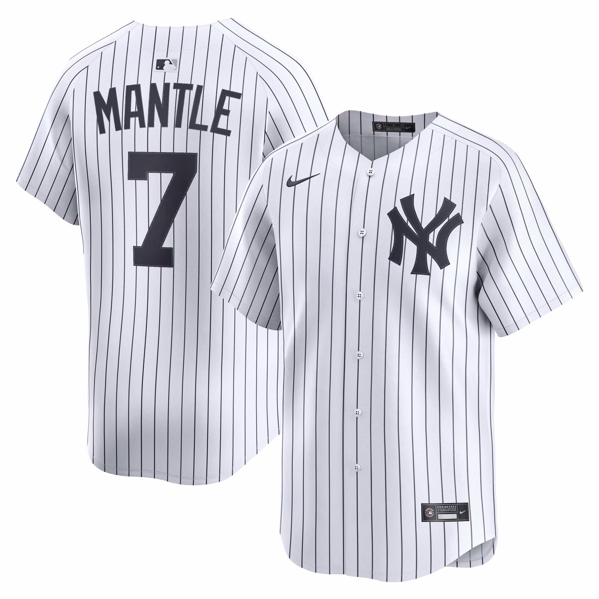 New York Yankees Mickey Mantle #7 White Home Limited Player Jersey