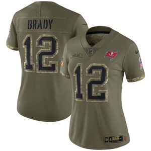 Tom Brady Tampa Bay Buccaneers  Women's 2022 Salute To Service Limited Jersey - Olive