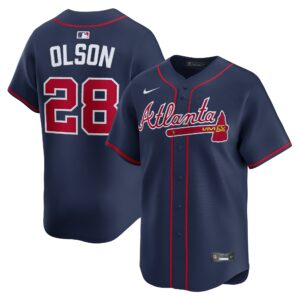 Atlanta Braves Matt Olson #28 Navy Alternate Limited Jersey