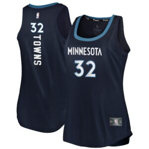 Karl-Anthony Towns Minnesota Timberwolves  Women's Fast Break Tank Jersey - Icon Edition - Navy
