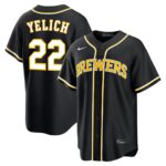 Christian Yelich #22 Milwaukee Brewers Fashion Replica Out Jersey - Black