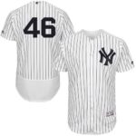 Men's New York Yankees #46 Andy Pettitte White Strip Flexbase Collection Stitched Jersey