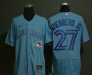 Men's Toronto Blue Jays #27 Vladimir Guerrero Jr. Blue Stitched Flex Base  Jersey