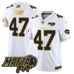 Donald Trump #47 Buffalo Bills BUF 2024 Bills Mafia Patch Gold Vapor Limited Jersey - All Stitched