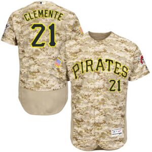 Pittsburgh Pirates #21 Roberto Clemente Camo Flexbase Collection Stitched Jersey