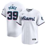 Men's Miami Marlins Eury PÃ©rez  White Home Limited Player Jersey