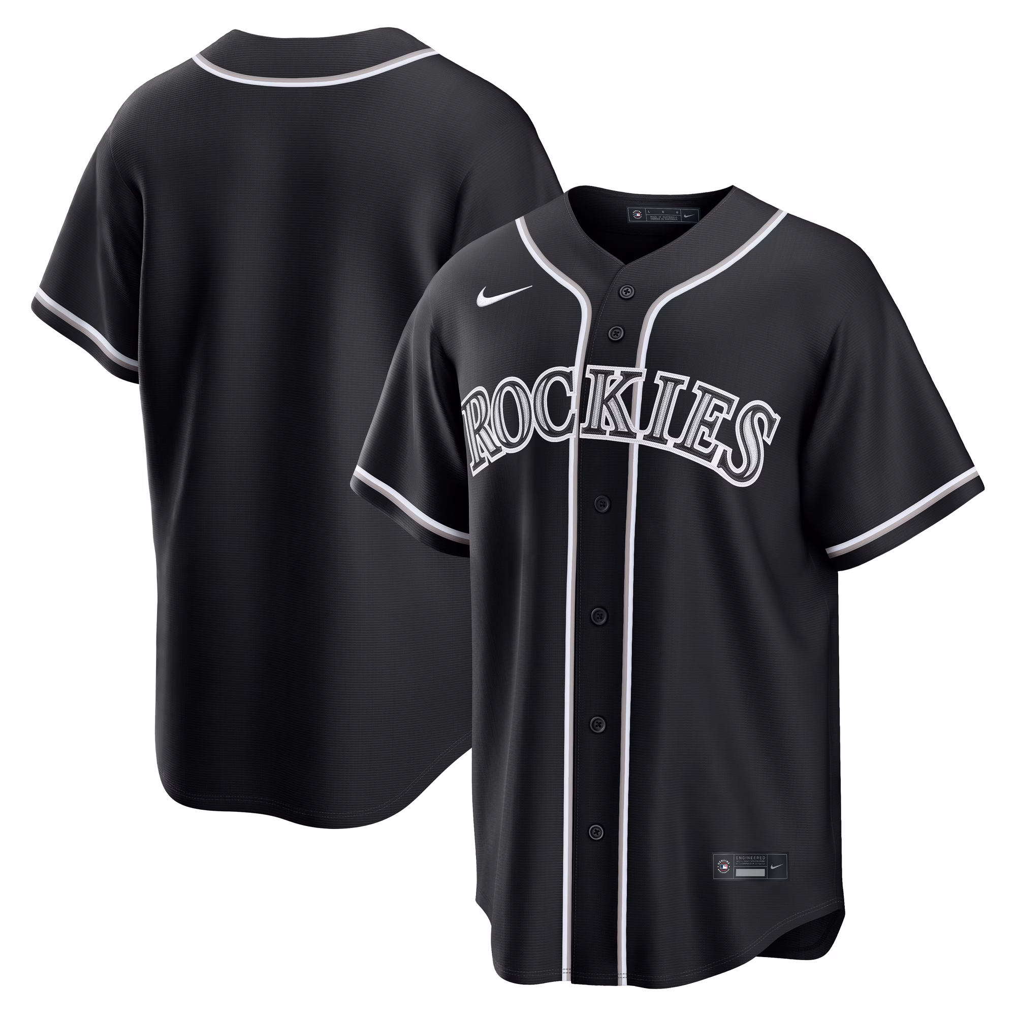 Team Colorado Rockies Fashion Replica Black Out Jersey